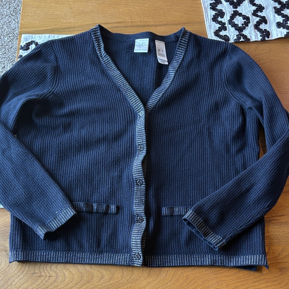Vintage Emma James Cardigan Sweater ribbed women’s size XL